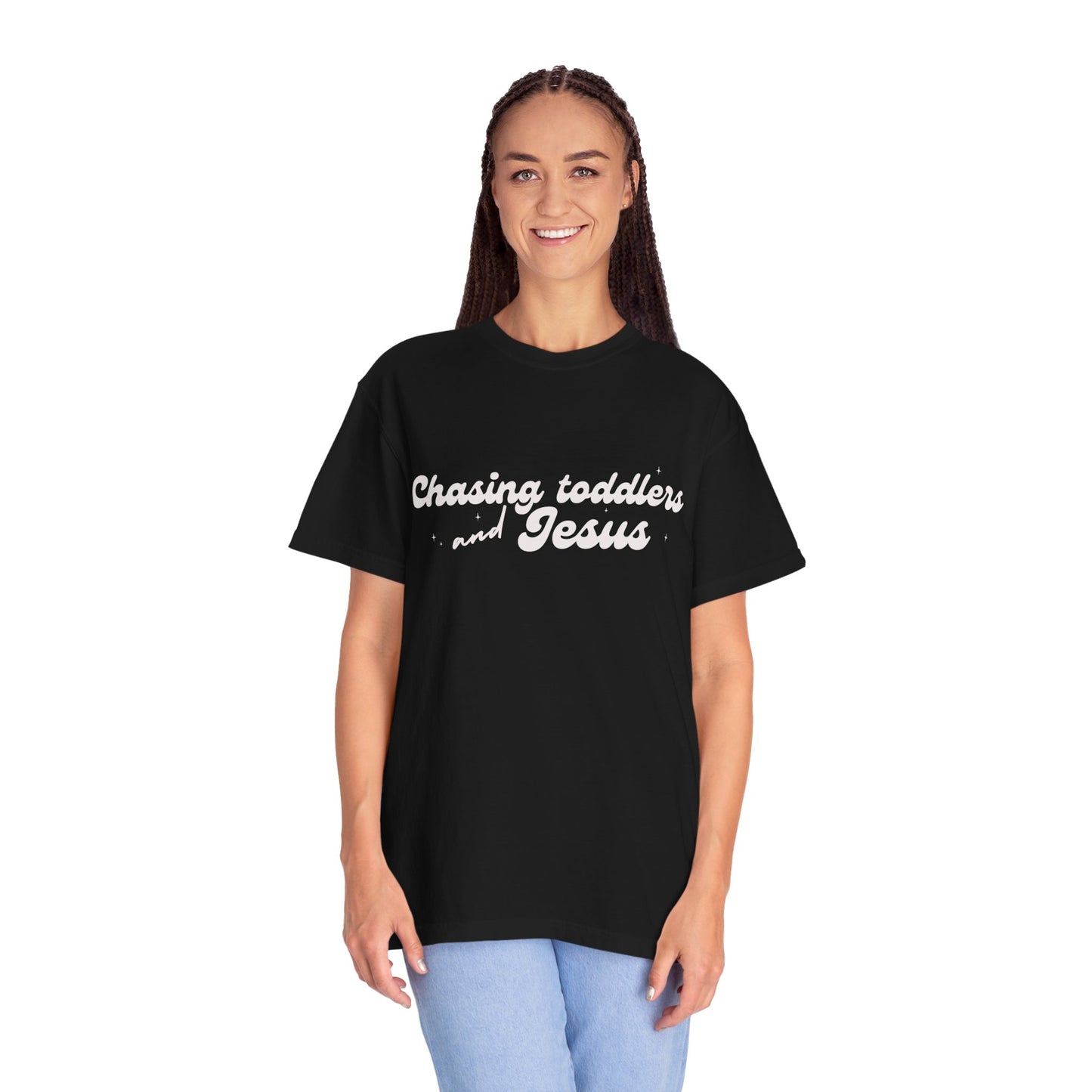 Chasing Toddlers and Jesus T-Shirt, Vintage Mommy Tee, Faith-Based Apparel, Gift for Parents, Church Activities, Casual Wear