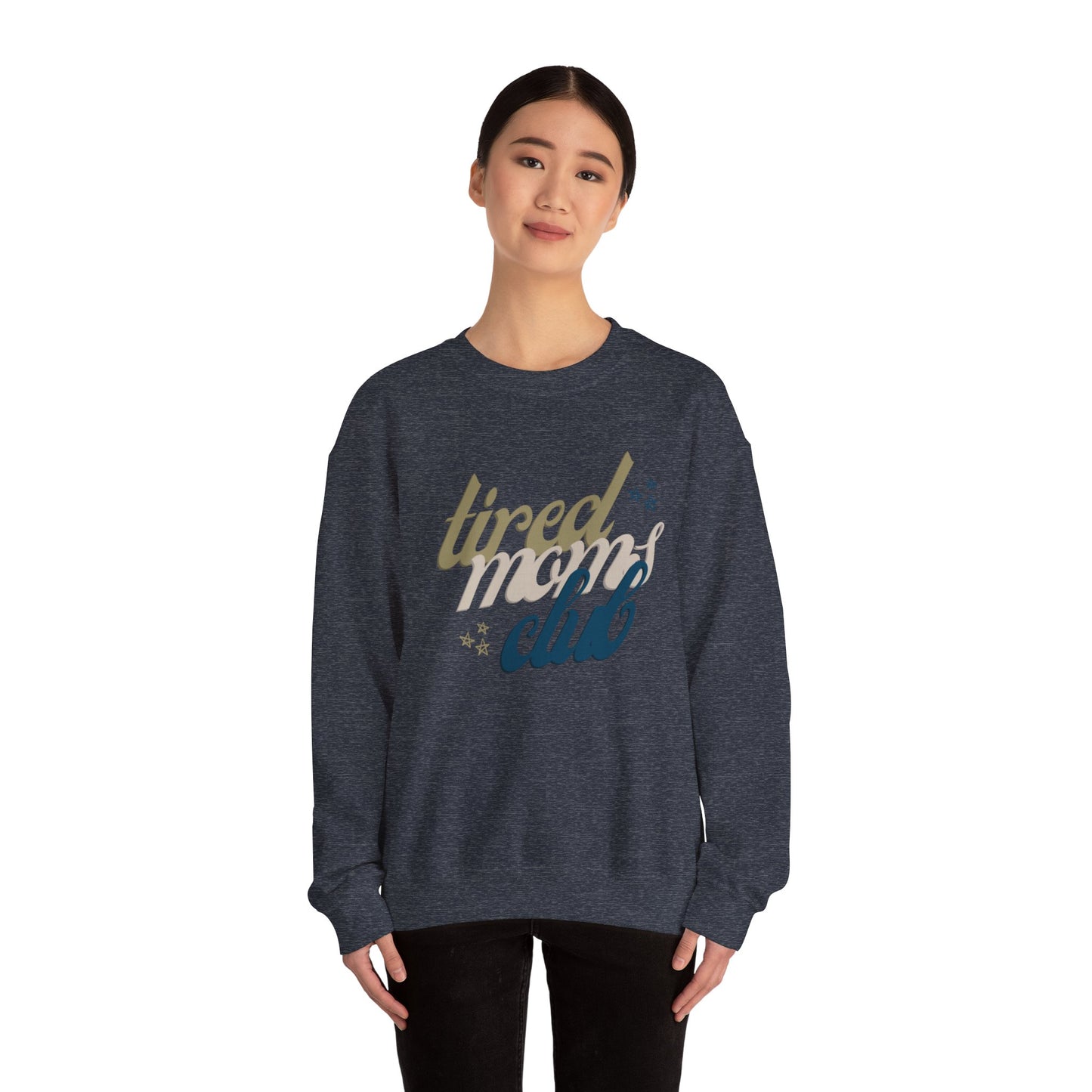 Tired Moms Club Crewneck Sweatshirt | Cozy Unisex Sweater for Relaxation