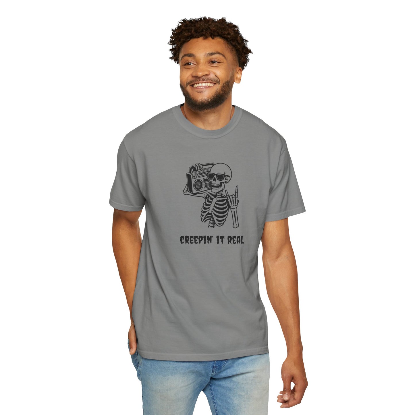 Creepin' It Real T-Shirt, Halloween Tee, Skeleton Shirt, Unisex Graphic Tee, Casual Wear, Gift for Friends