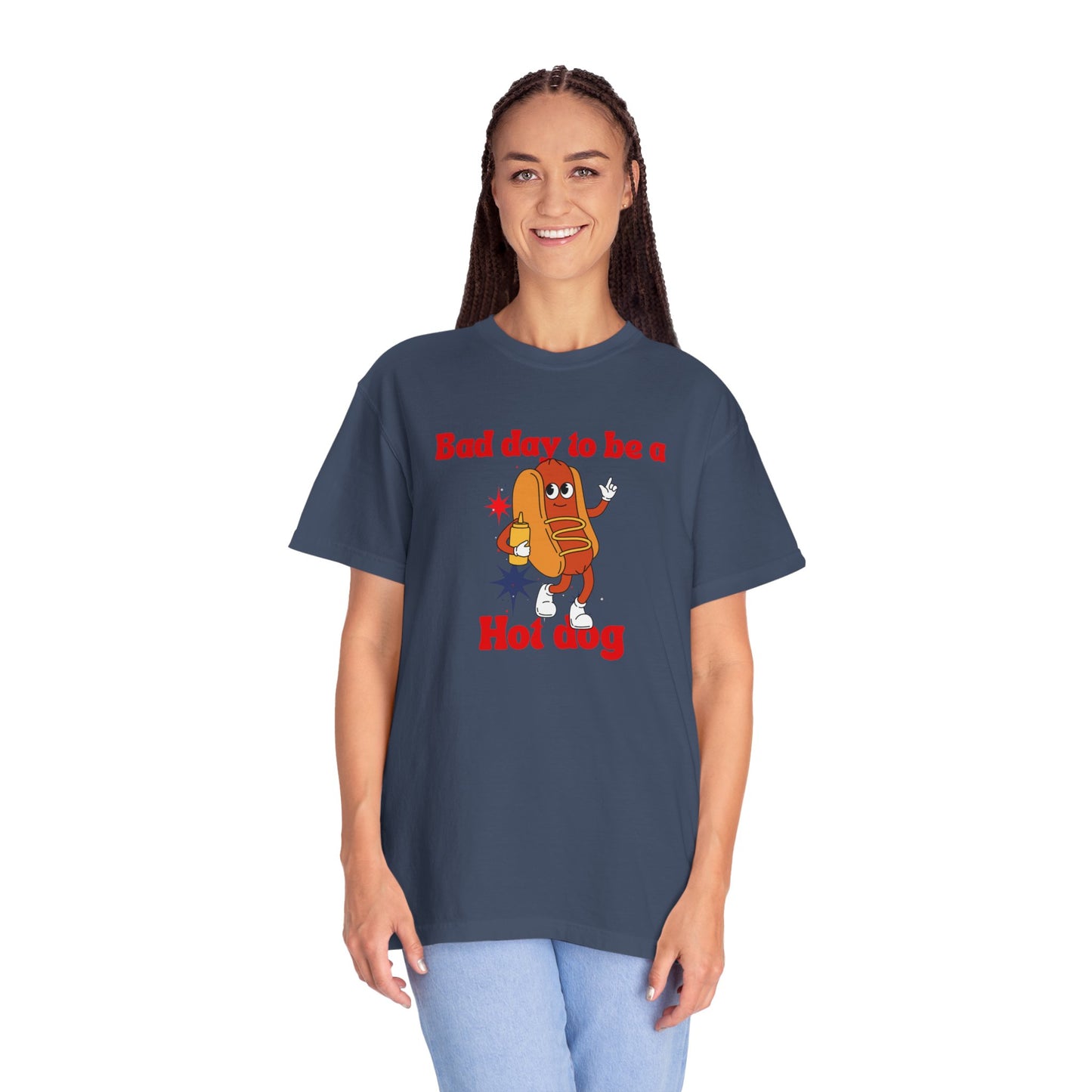 Funny Bad Day to be a Hot Dog Unisex Tee