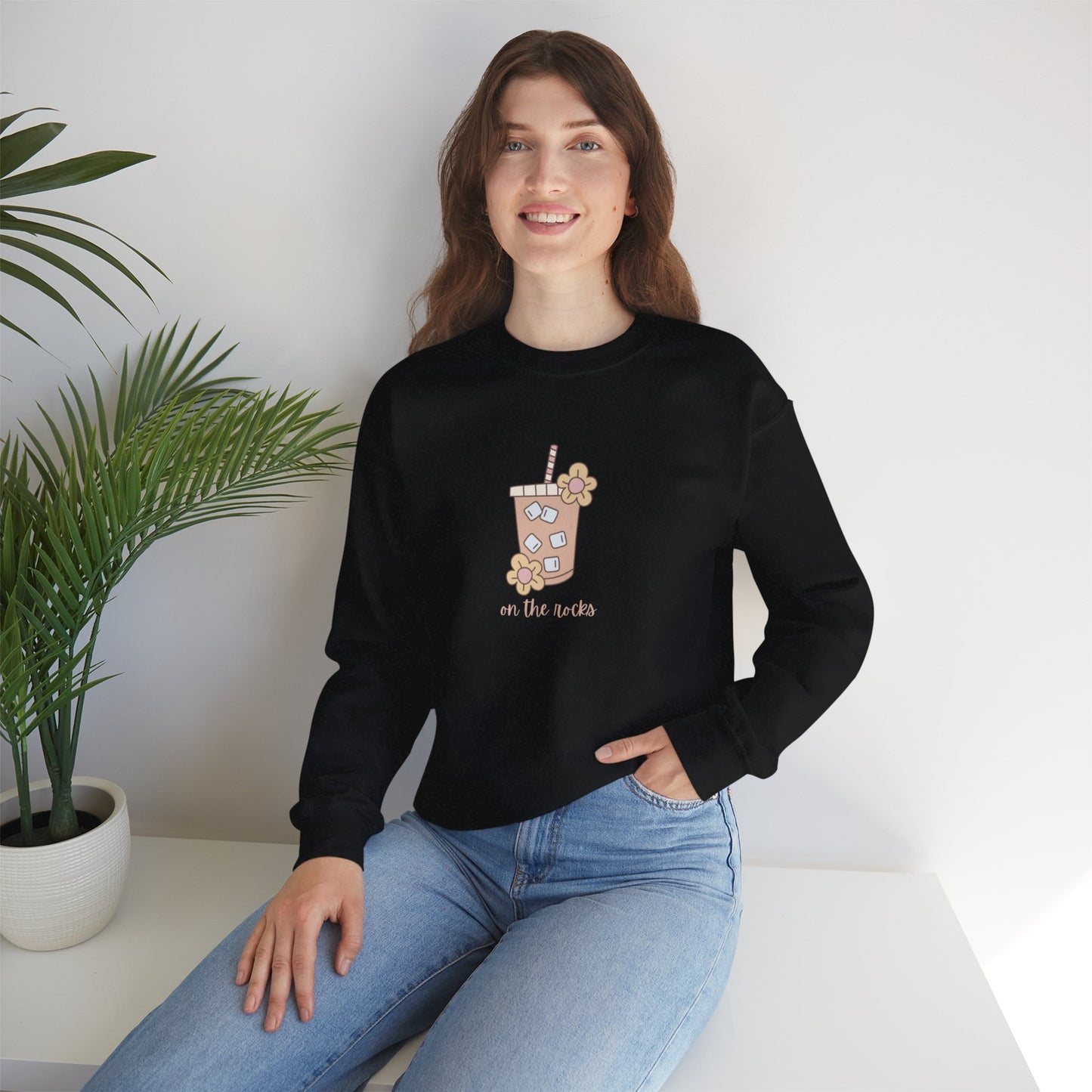Floral Beverage Crewneck Sweatshirt - Cute Gift for Friends, Casual Wear