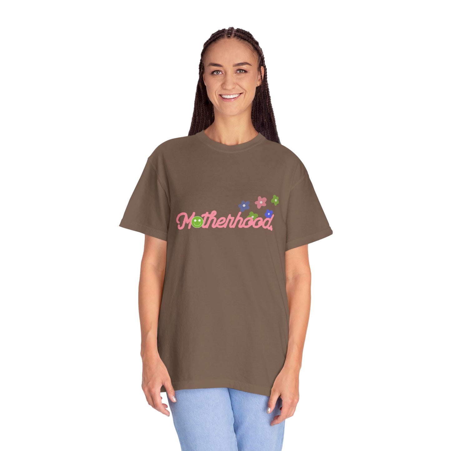 Colorful Motherhood Graphic T-Shirt | Cute Mommy Shirt, Gift for New Moms, Family Party Top, Spring Apparel, Baby Shower Gift