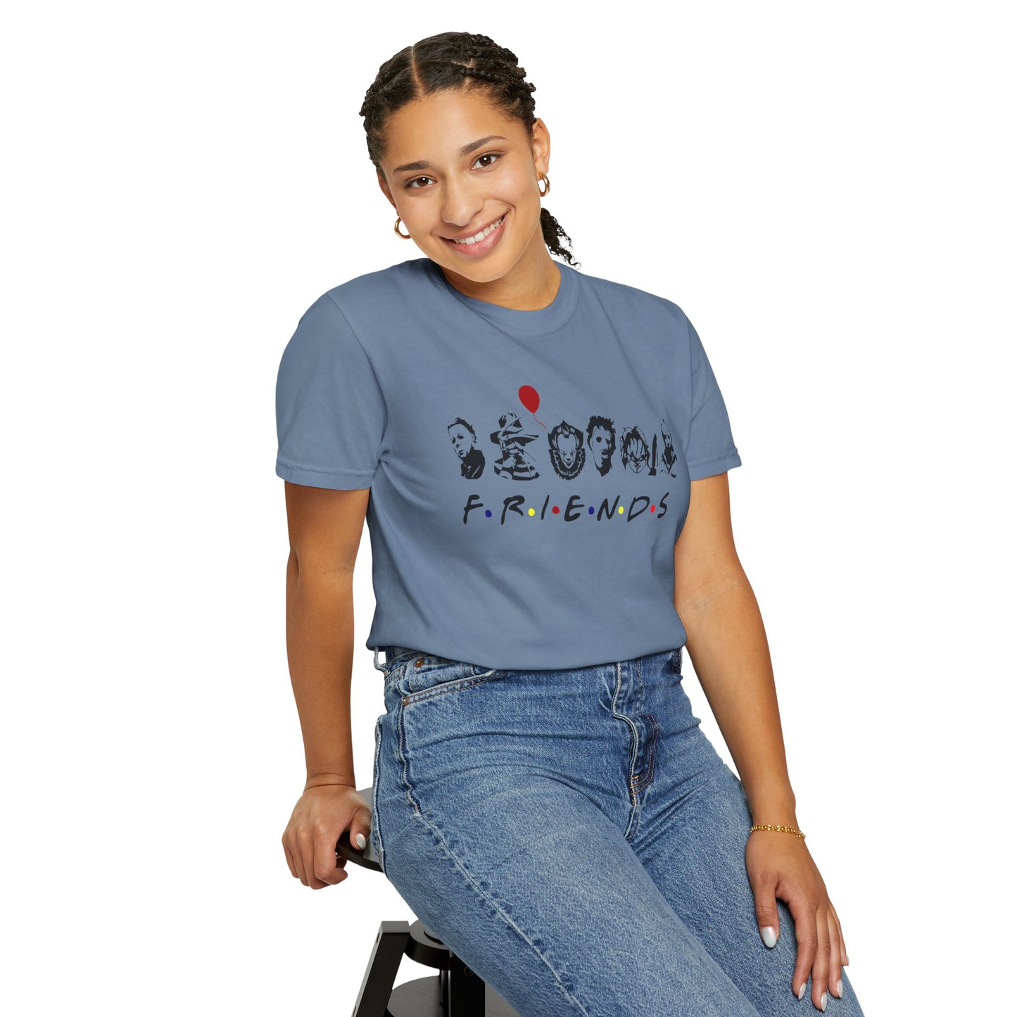 Friends-Inspired Garment-Dyed T-Shirt, Casual Tee, Gift for Fans, Retro Style Shirt, Everyday Wear, Unisex Apparel