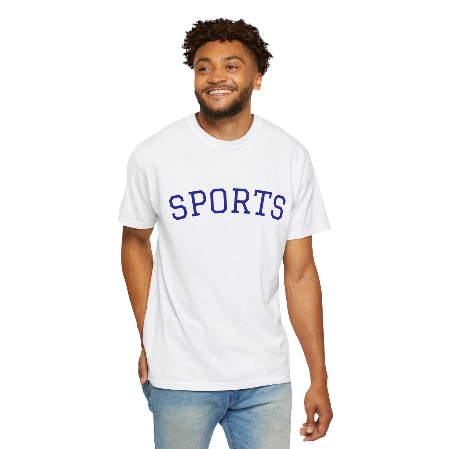 Sports Unisex Garment-Dyed T-shirt, Casual Wear, Workout Top, Gift for Sports Lovers, Athletic Apparel, Summer Tee