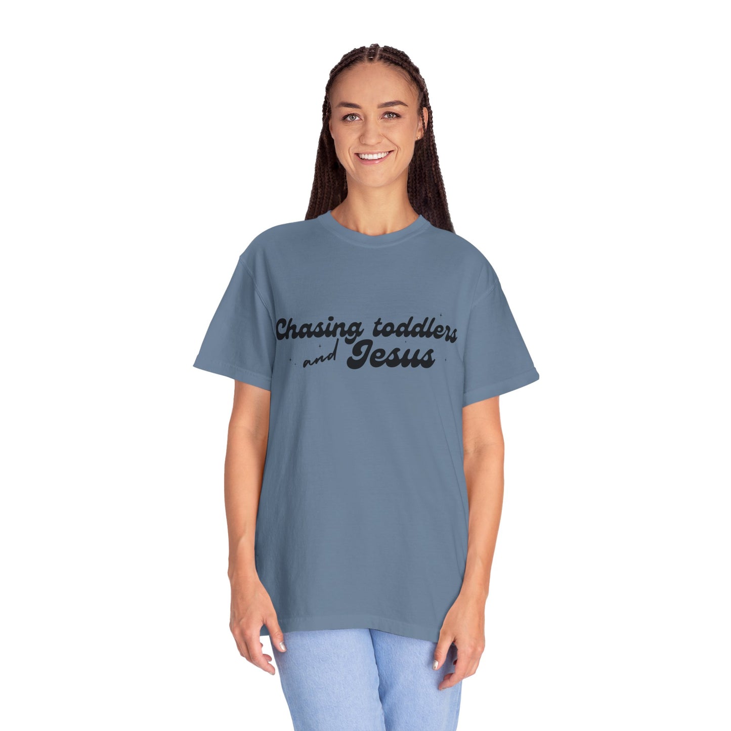Chasing Toddlers and Jesus T-Shirt, Vintage Mommy Tee, Faith-Based Apparel, Gift for Parents, Church Activities, Casual Wear