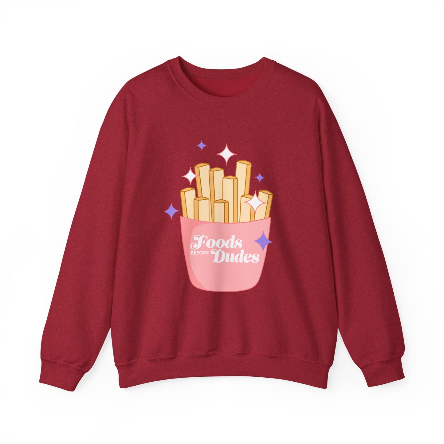 Funny Foodie Crewneck Sweatshirt - 'Foods Before Dudes'