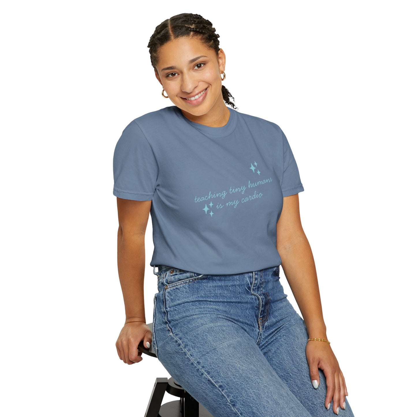 Teaching Tiny Humans is My Cardio, Inspirational Tee, Casual Wear, Gift for Teachers, Self-Care Apparel, Everyday Comfort