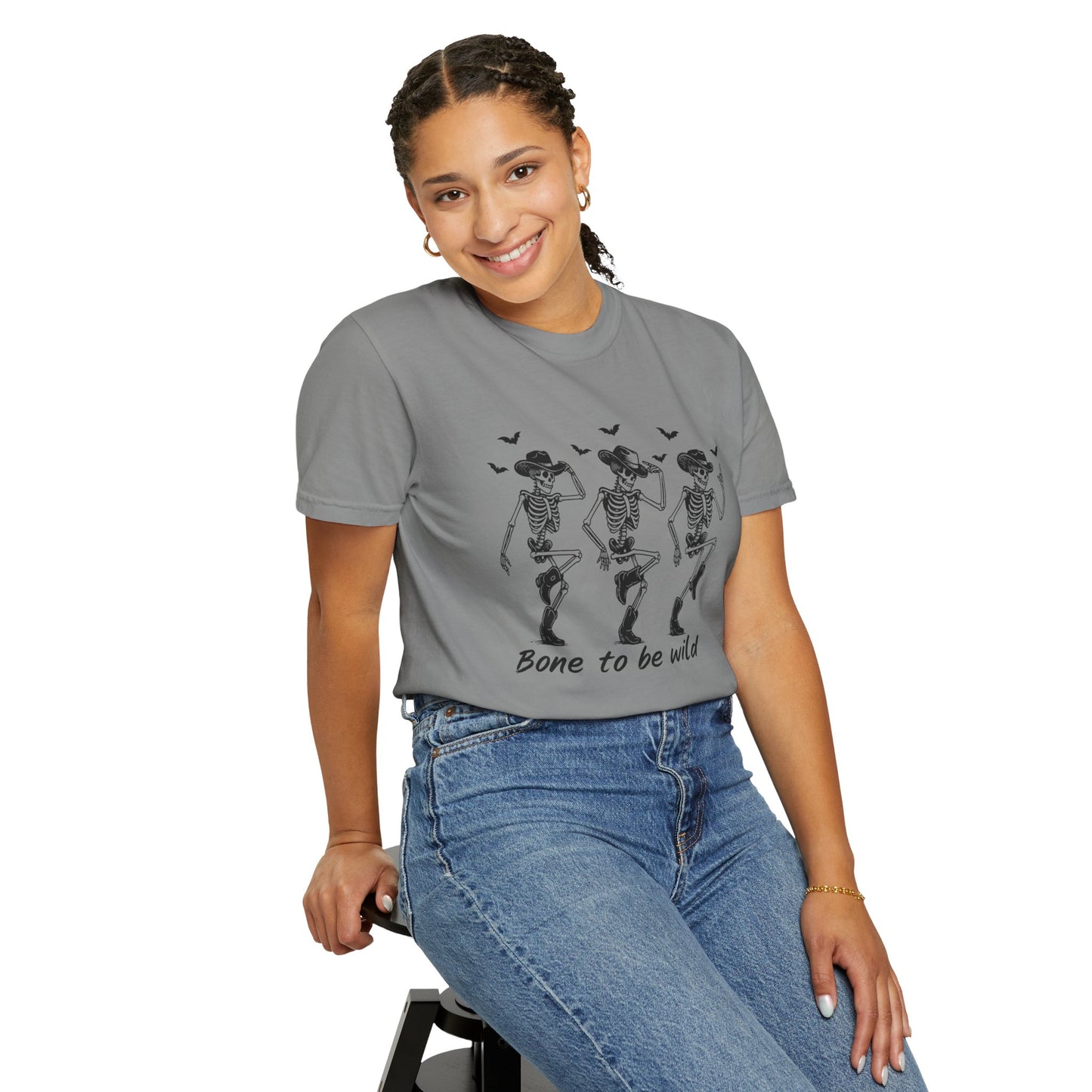 Bone to Be Wild Skeleton T-Shirt, Unisex Halloween Tee, Fun Graphic Shirt, Festive Casual Wear, Gift for Party Lovers