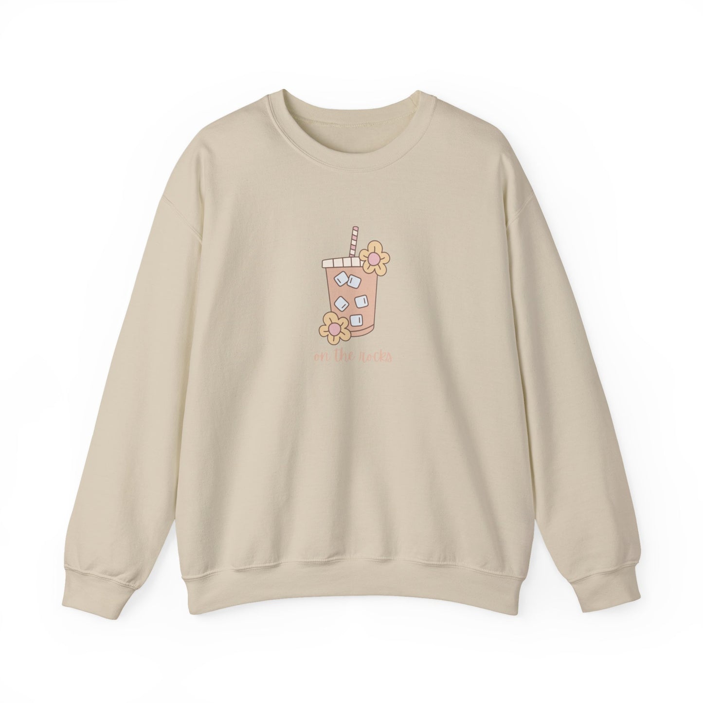 Floral Beverage Crewneck Sweatshirt - Cute Gift for Friends, Casual Wear