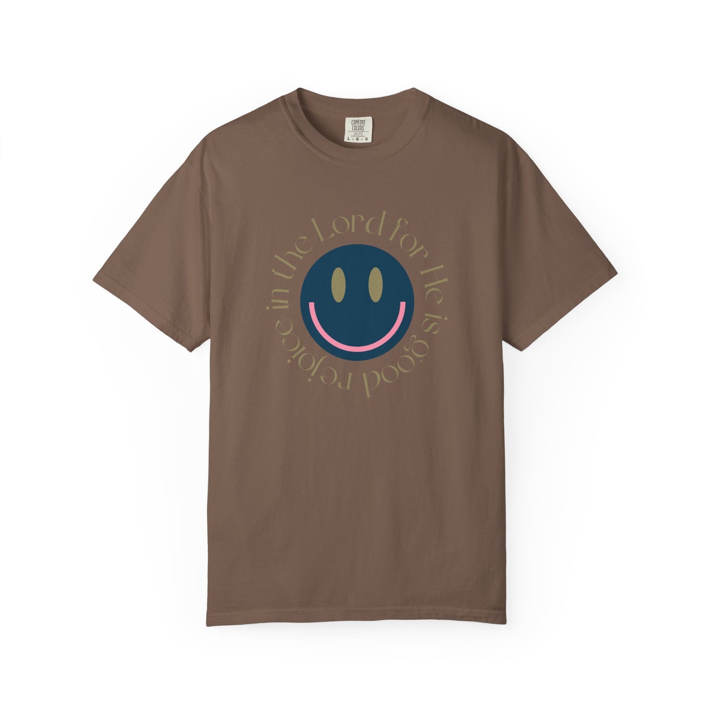 Rejoice in the Lord Smiley Face Christian T-Shirt, Unisex Tee, Inspirational Clothing, Gift for Believers, Casual Wear, Faith-Based Apparel