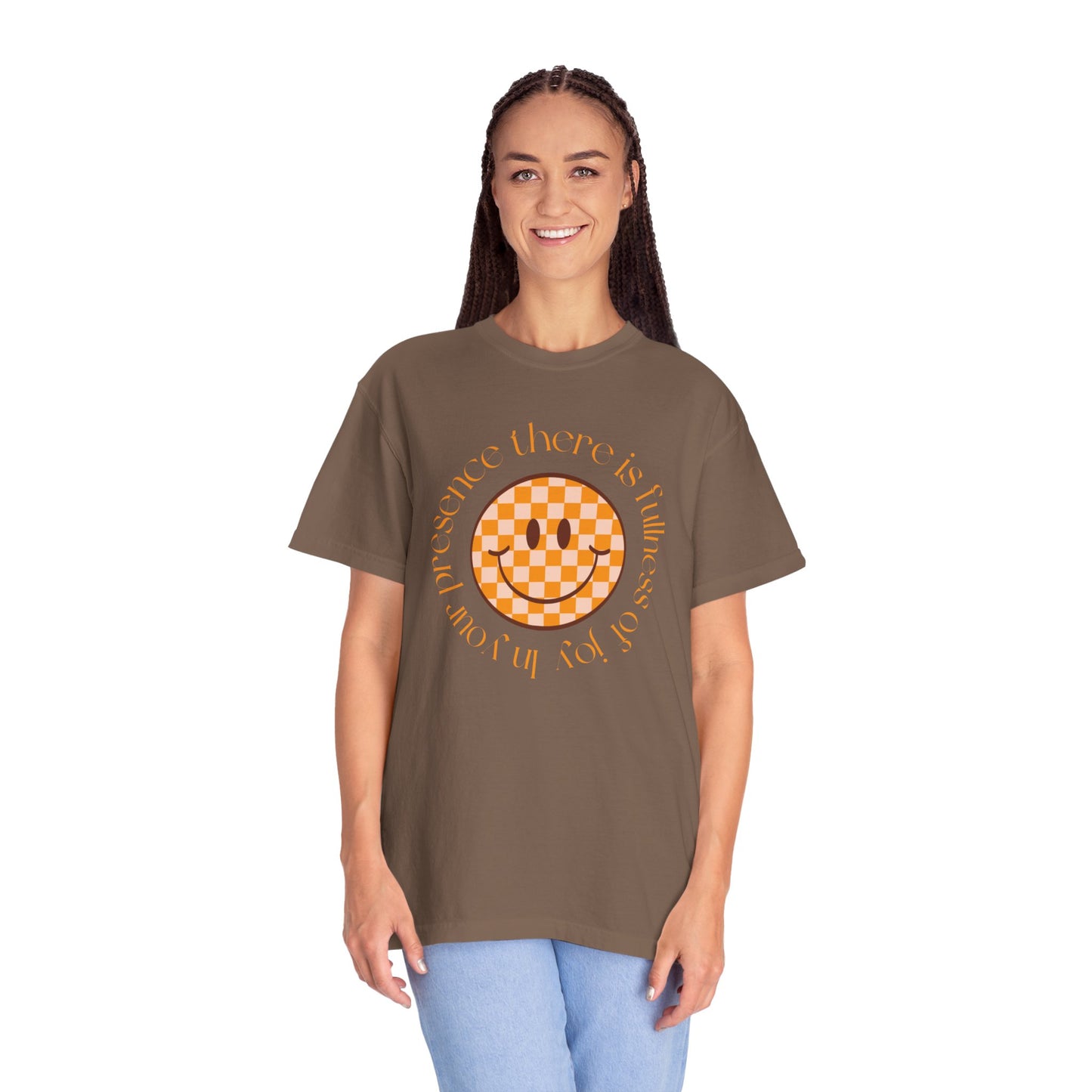 Smiley Face Fullness of Joy Unisex Garment-Dyed T-Shirt, Casual Tee, Streetwear, Gifts for Friends, Summer Vibes, Smile Merchandise