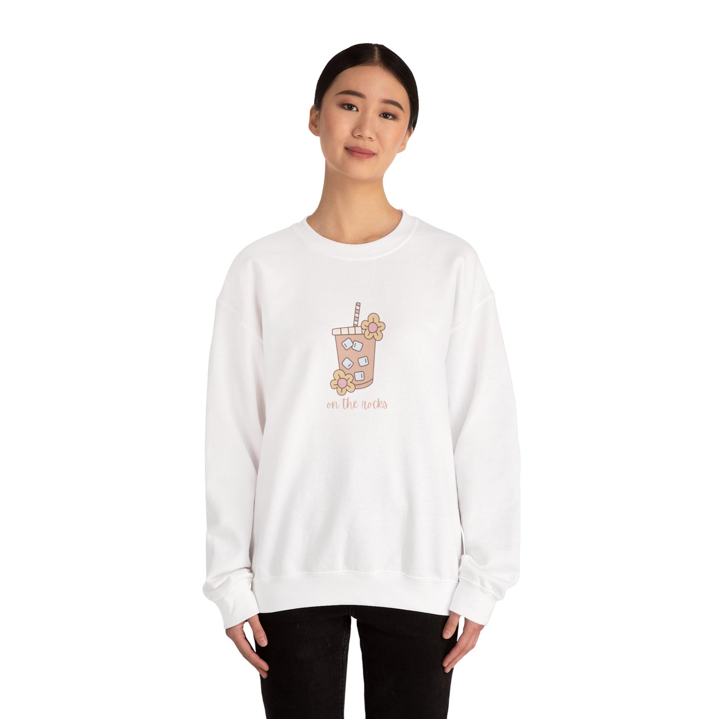 Floral Beverage Crewneck Sweatshirt - Cute Gift for Friends, Casual Wear