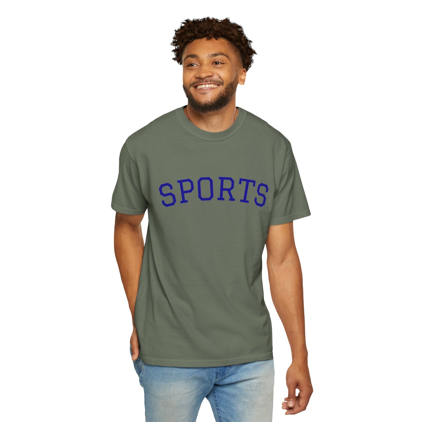 Sports Unisex Garment-Dyed T-shirt, Casual Wear, Workout Top, Gift for Sports Lovers, Athletic Apparel, Summer Tee