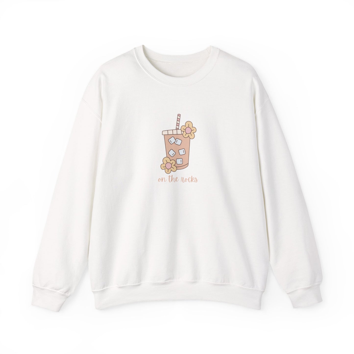 Floral Beverage Crewneck Sweatshirt - Cute Gift for Friends, Casual Wear