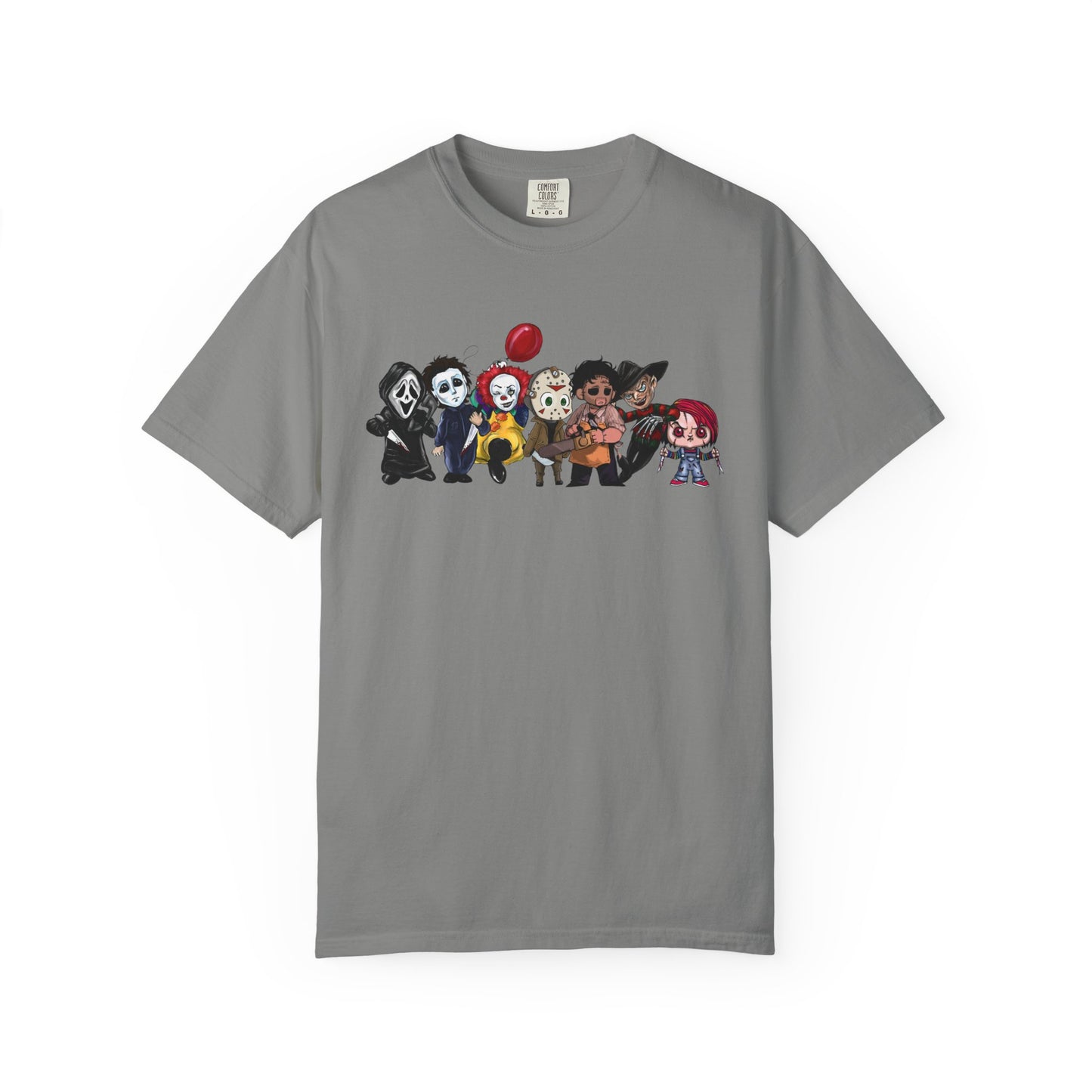 Baby Horror Characters T-Shirt, Unisex Horror Tee, Halloween Shirt, Ghostly Art Tee, Chibi Characters Apparel