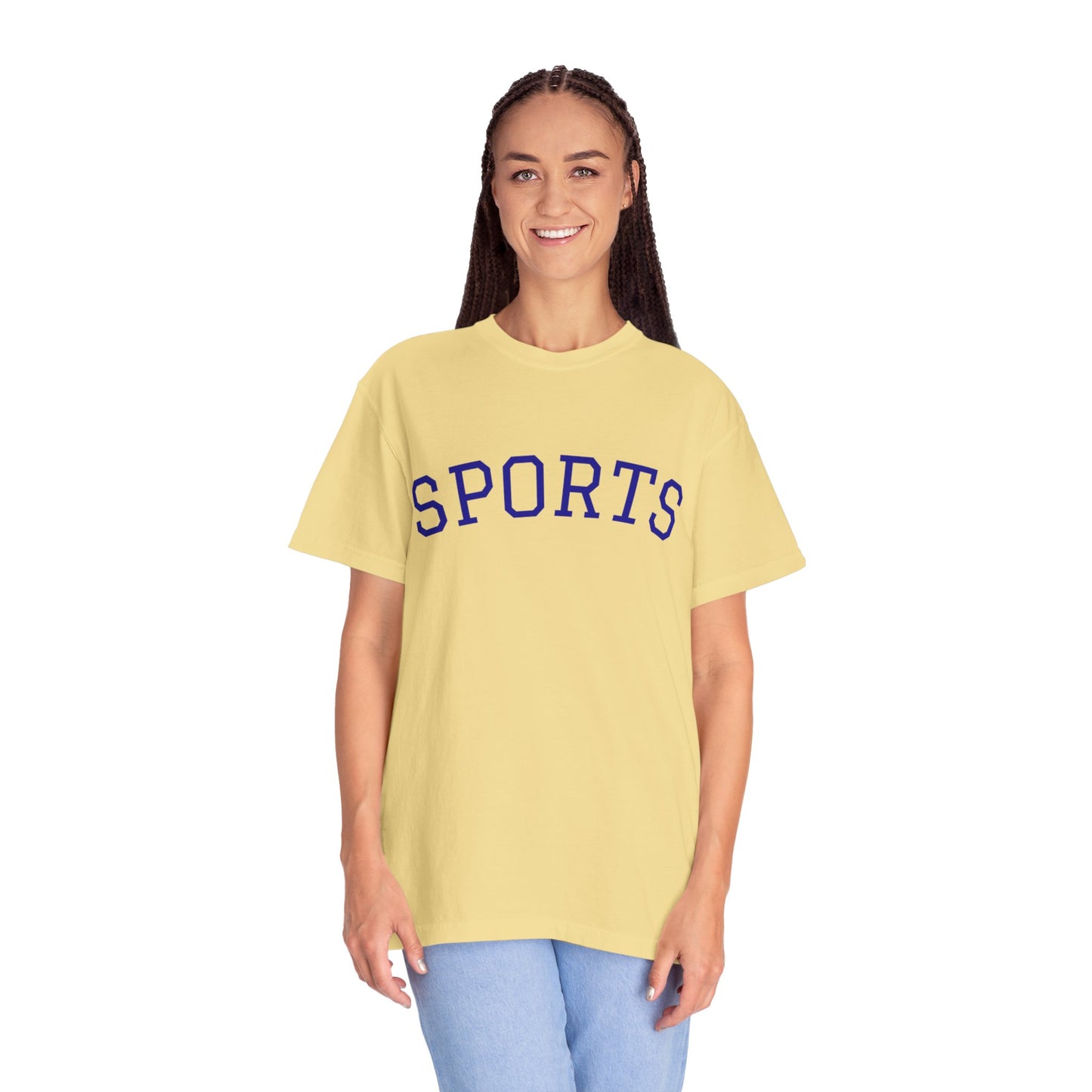 Sports Unisex Garment-Dyed T-shirt, Casual Wear, Workout Top, Gift for Sports Lovers, Athletic Apparel, Summer Tee