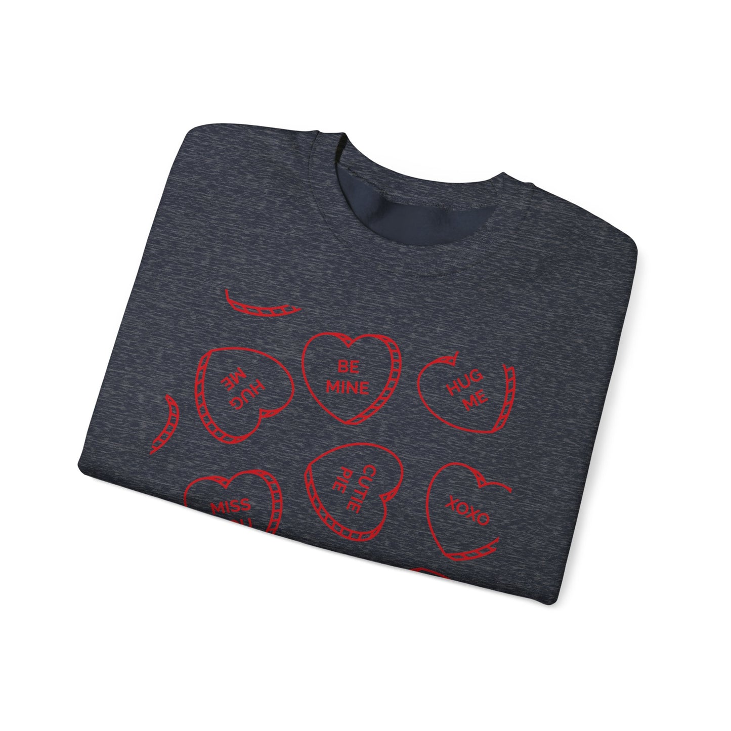Candy Heart Crewneck Sweatshirt - Heart Design - Cute and Cozy