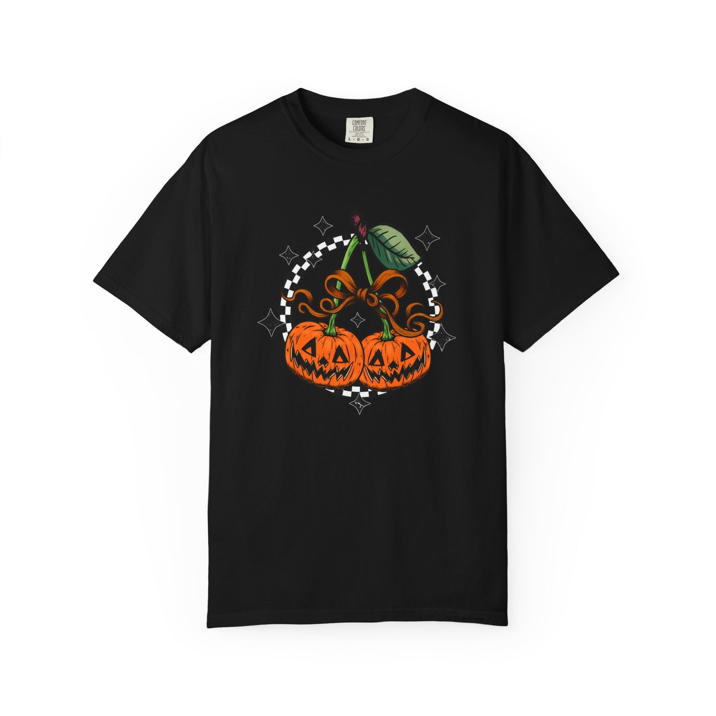 Checkered Pumpkin Unisex T-Shirt | Fall Fashion Tee, Halloween Outfit, Autumn Vibes, Cozy Wear, Gift for Her
