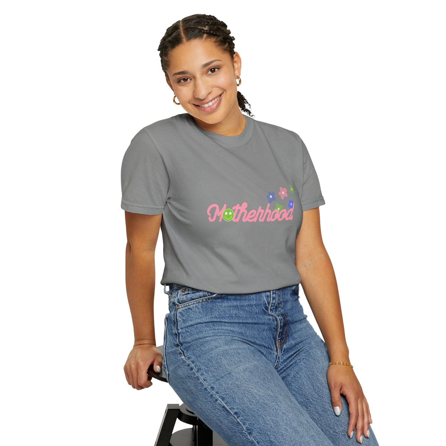 Colorful Motherhood Graphic T-Shirt | Cute Mommy Shirt, Gift for New Moms, Family Party Top, Spring Apparel, Baby Shower Gift