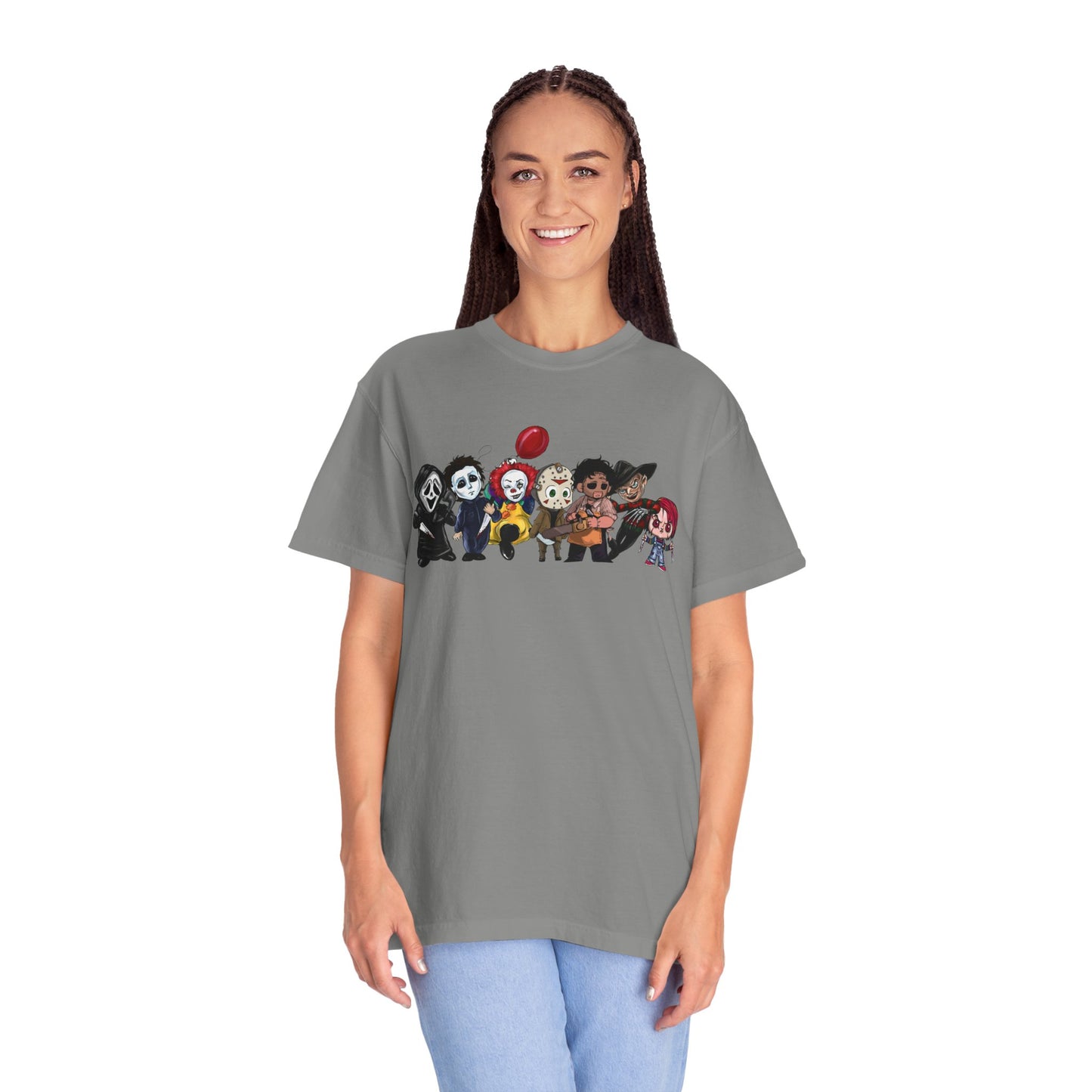 Baby Horror Characters T-Shirt, Unisex Horror Tee, Halloween Shirt, Ghostly Art Tee, Chibi Characters Apparel
