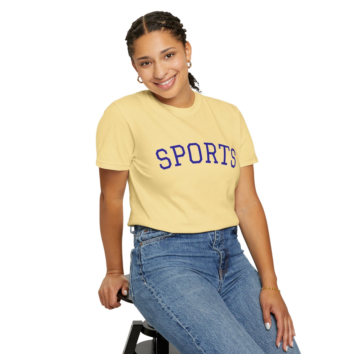 Sports Unisex Garment-Dyed T-shirt, Casual Wear, Workout Top, Gift for Sports Lovers, Athletic Apparel, Summer Tee