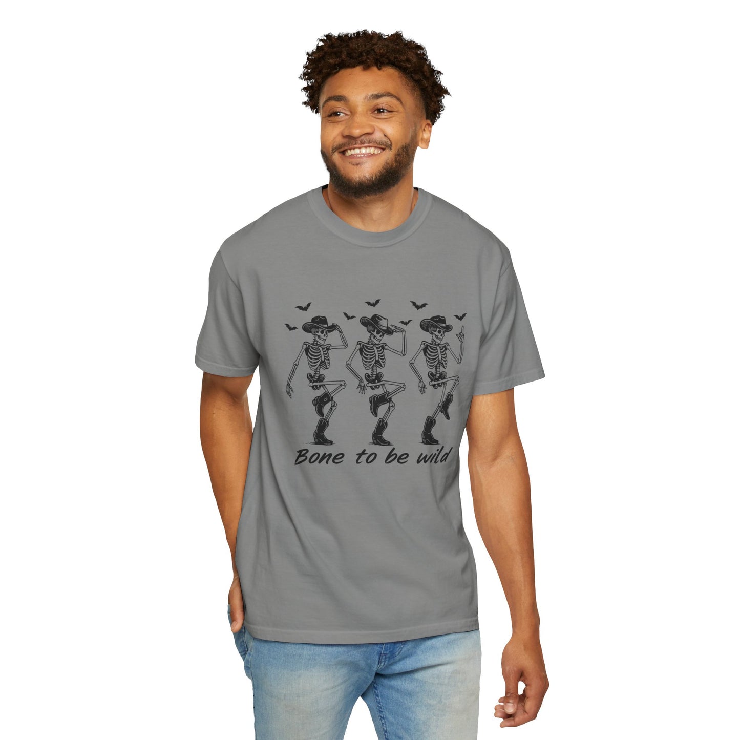 Bone to Be Wild Skeleton T-Shirt, Unisex Halloween Tee, Fun Graphic Shirt, Festive Casual Wear, Gift for Party Lovers