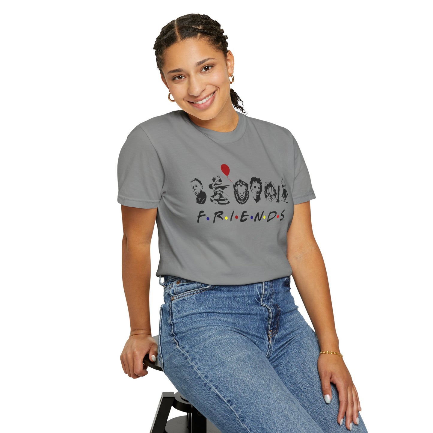 Friends-Inspired Garment-Dyed T-Shirt, Casual Tee, Gift for Fans, Retro Style Shirt, Everyday Wear, Unisex Apparel