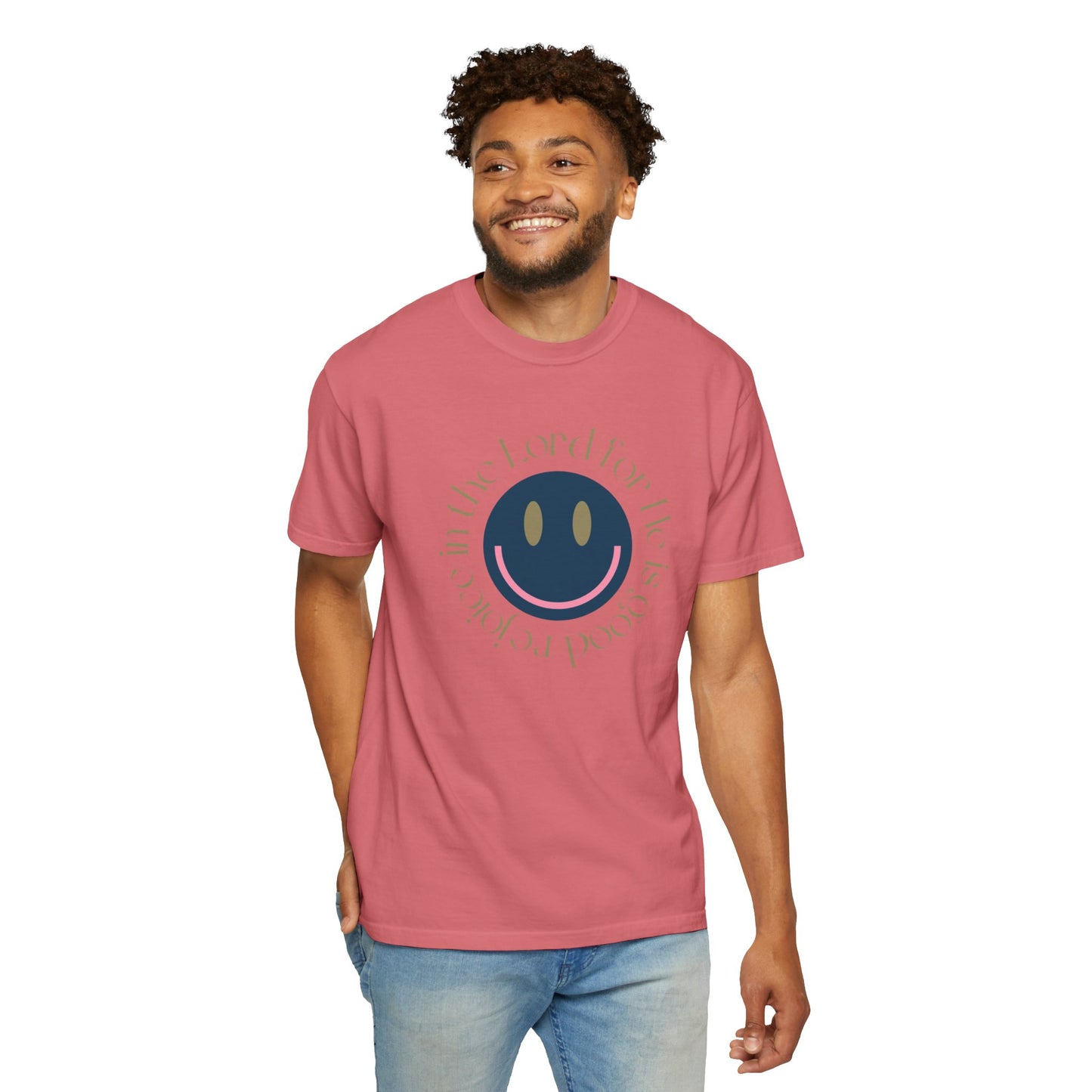 Rejoice in the Lord Smiley Face Christian T-Shirt, Unisex Tee, Inspirational Clothing, Gift for Believers, Casual Wear, Faith-Based Apparel