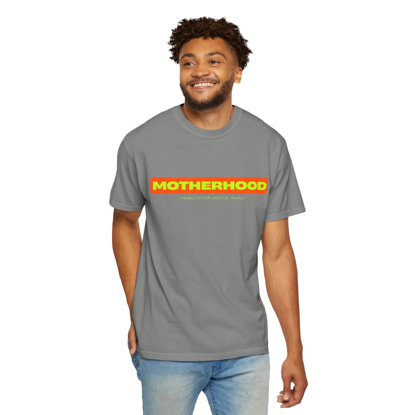 Running on Faith and Fruit Snacks Motherhood Unisex T-shirt, Perfect Gift for Moms, Cute Casual Wear, Mother's Day, Baby Shower, Maternity Style