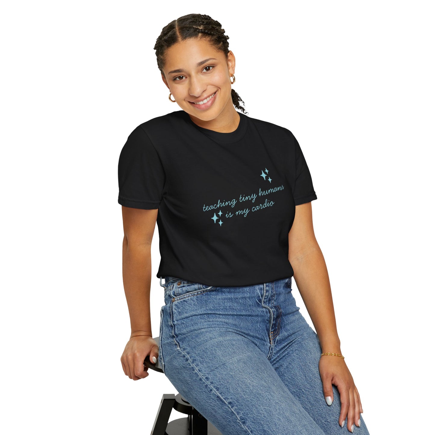 Teaching Tiny Humans is My Cardio, Inspirational Tee, Casual Wear, Gift for Teachers, Self-Care Apparel, Everyday Comfort