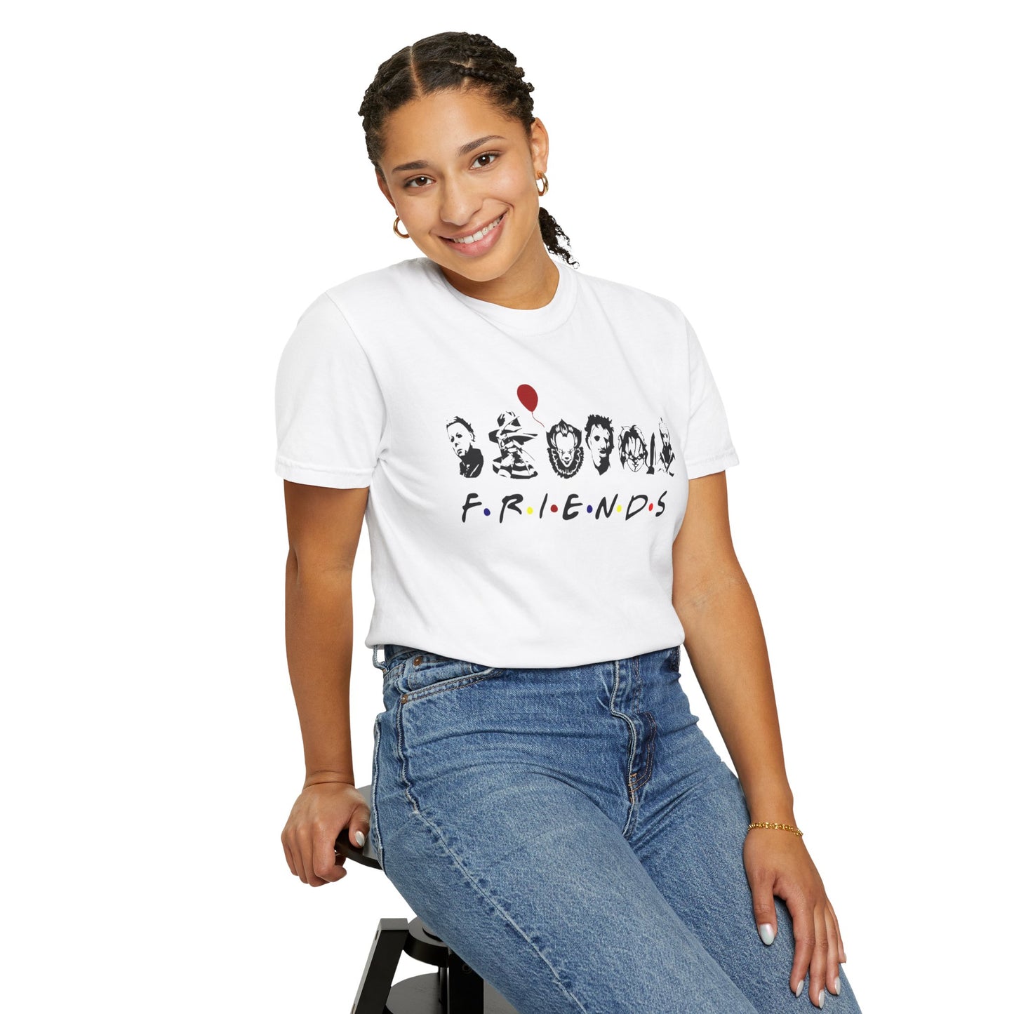 Friends-Inspired Garment-Dyed T-Shirt, Casual Tee, Gift for Fans, Retro Style Shirt, Everyday Wear, Unisex Apparel