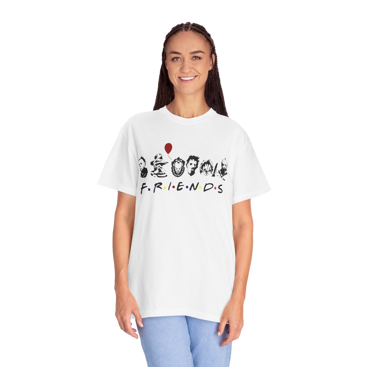 Friends-Inspired Garment-Dyed T-Shirt, Casual Tee, Gift for Fans, Retro Style Shirt, Everyday Wear, Unisex Apparel