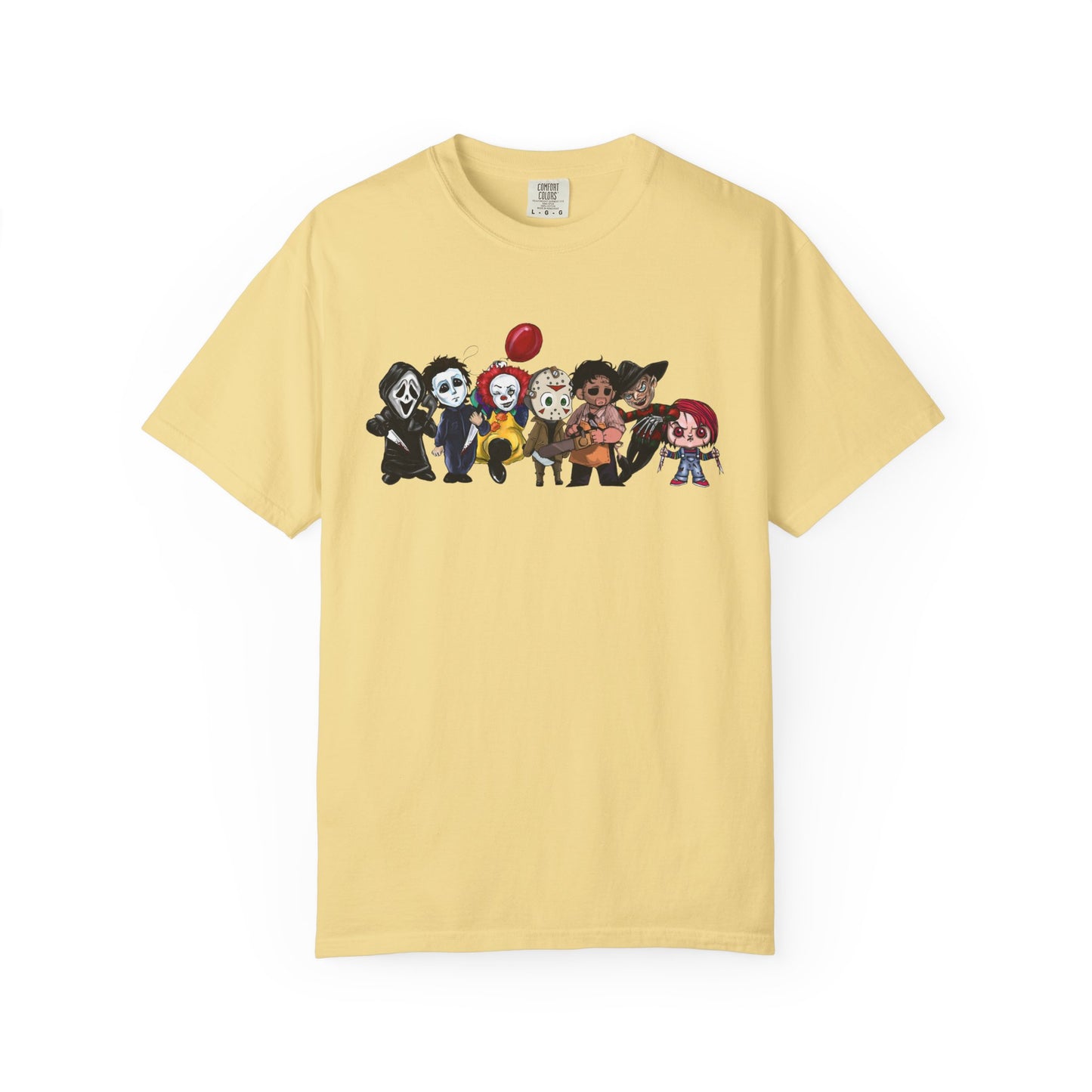 Baby Horror Characters T-Shirt, Unisex Horror Tee, Halloween Shirt, Ghostly Art Tee, Chibi Characters Apparel