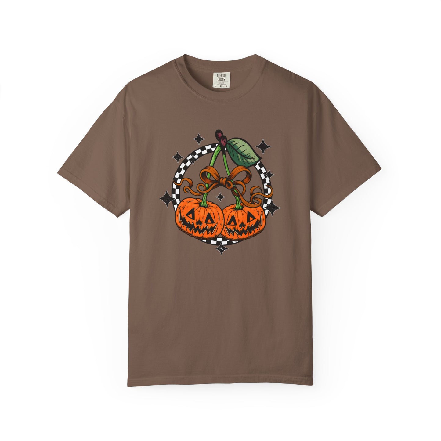 Checkered Pumpkin Unisex T-Shirt | Fall Fashion Tee, Halloween Outfit, Autumn Vibes, Cozy Wear, Gift for Her