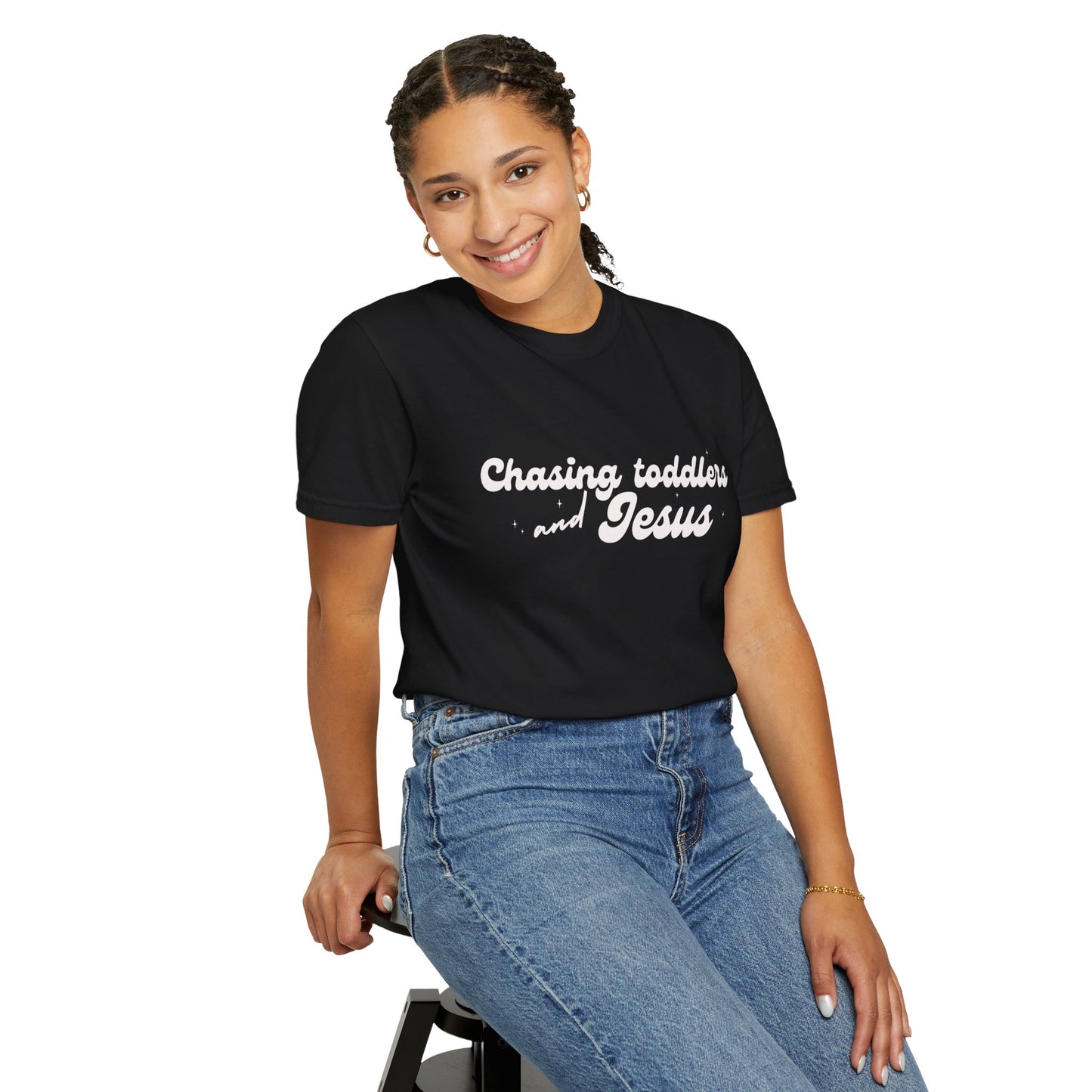 Chasing Toddlers and Jesus T-Shirt, Vintage Mommy Tee, Faith-Based Apparel, Gift for Parents, Church Activities, Casual Wear