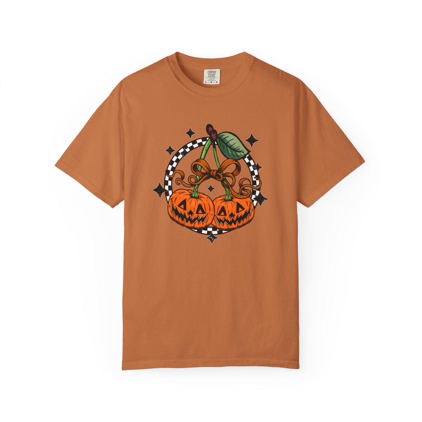 Checkered Pumpkin Unisex T-Shirt | Fall Fashion Tee, Halloween Outfit, Autumn Vibes, Cozy Wear, Gift for Her