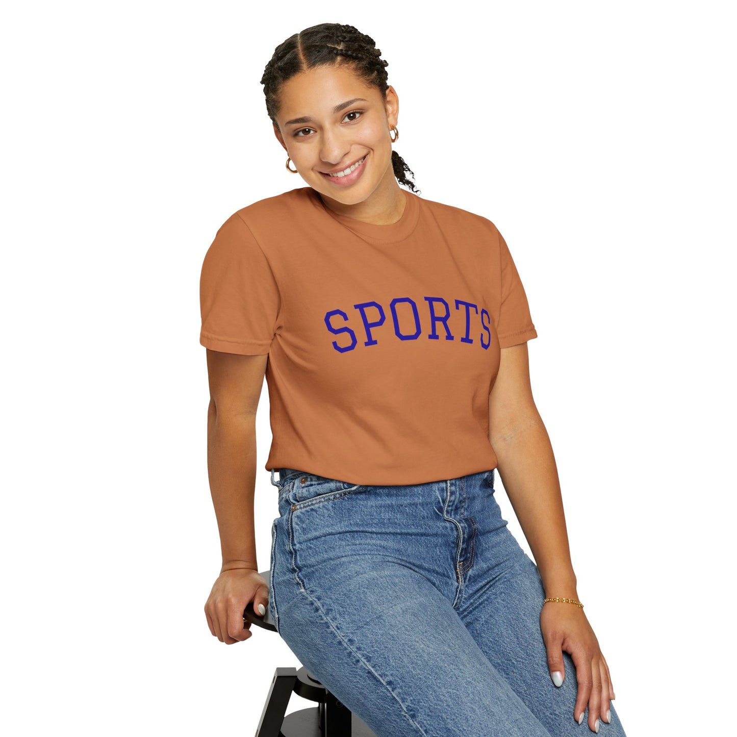 Sports Unisex Garment-Dyed T-shirt, Casual Wear, Workout Top, Gift for Sports Lovers, Athletic Apparel, Summer Tee