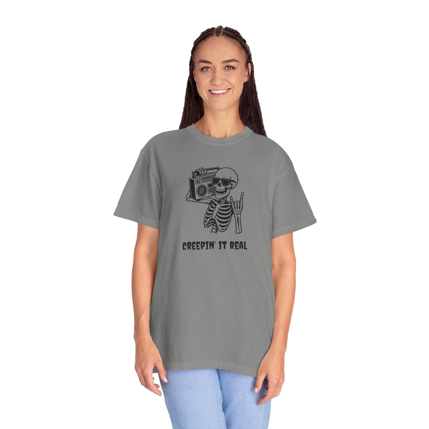 Creepin' It Real T-Shirt, Halloween Tee, Skeleton Shirt, Unisex Graphic Tee, Casual Wear, Gift for Friends