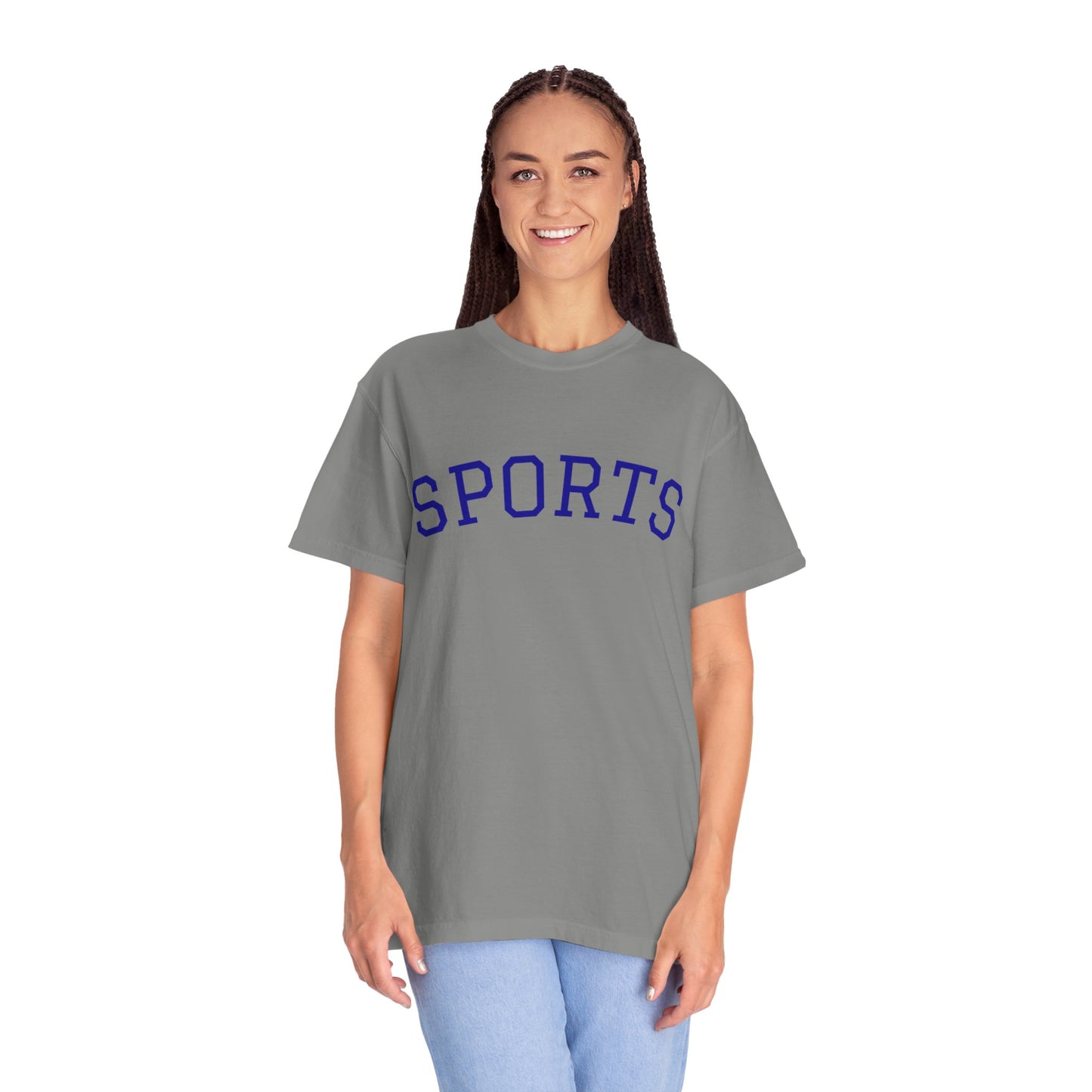 Sports Unisex Garment-Dyed T-shirt, Casual Wear, Workout Top, Gift for Sports Lovers, Athletic Apparel, Summer Tee