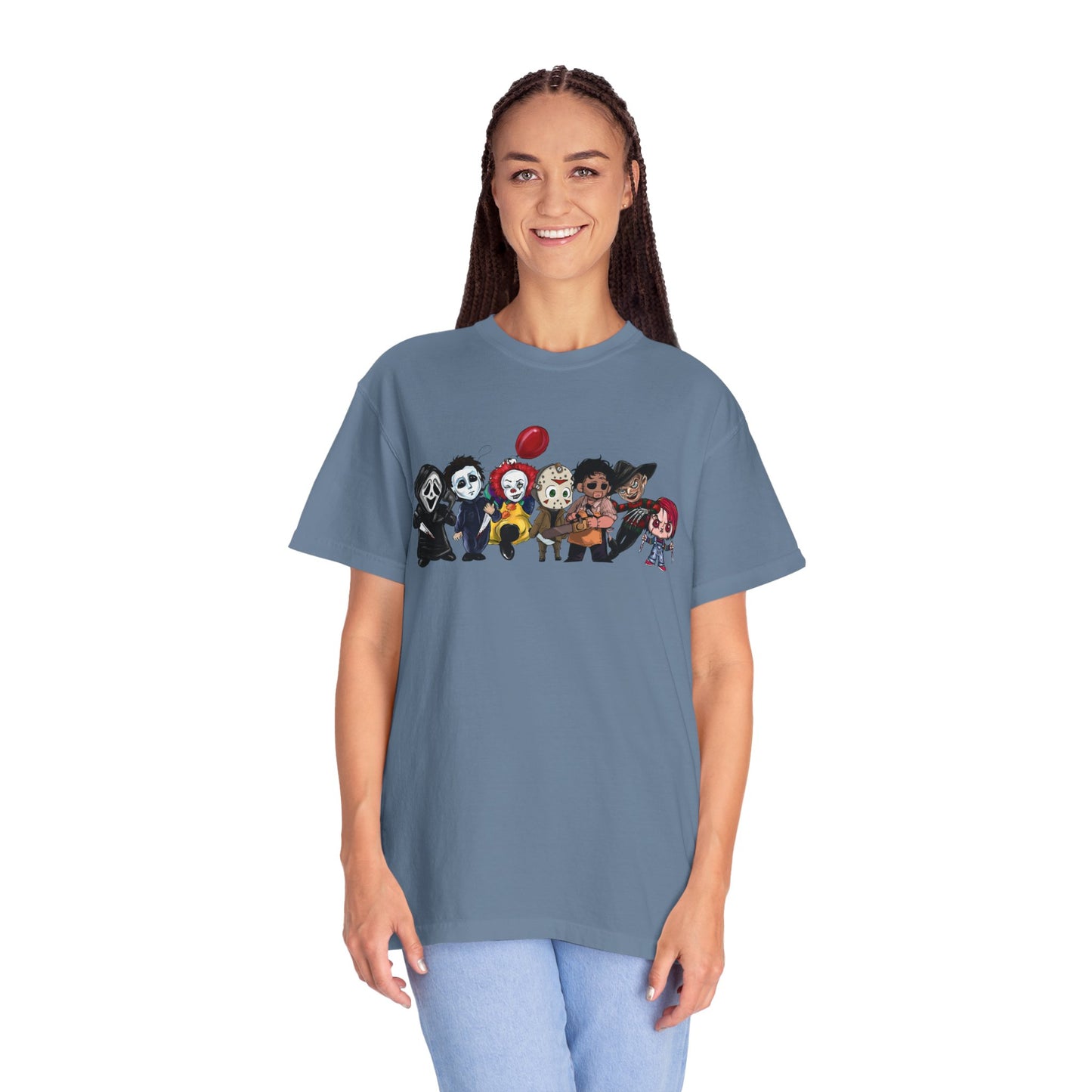 Baby Horror Characters T-Shirt, Unisex Horror Tee, Halloween Shirt, Ghostly Art Tee, Chibi Characters Apparel