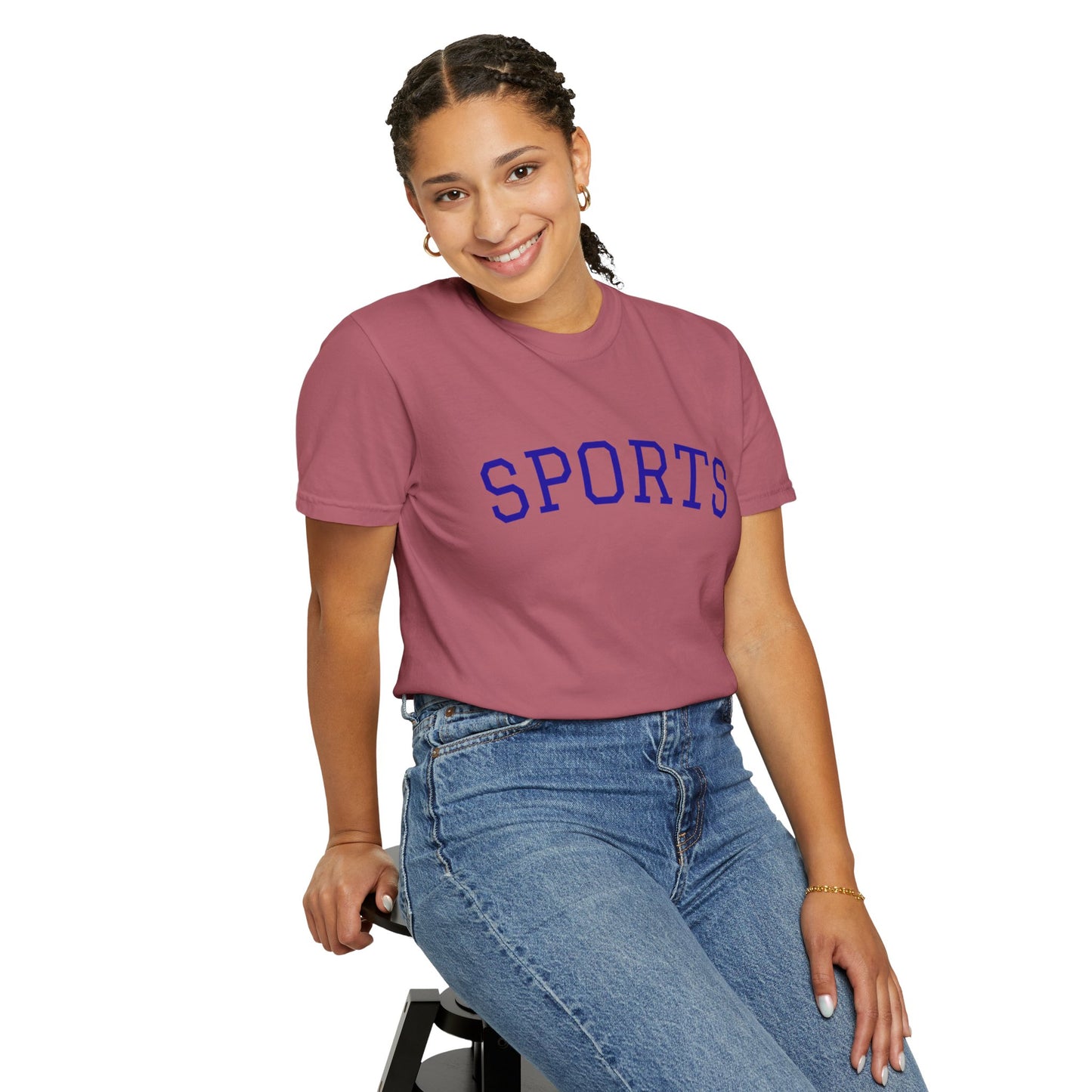 Sports Unisex Garment-Dyed T-shirt, Casual Wear, Workout Top, Gift for Sports Lovers, Athletic Apparel, Summer Tee