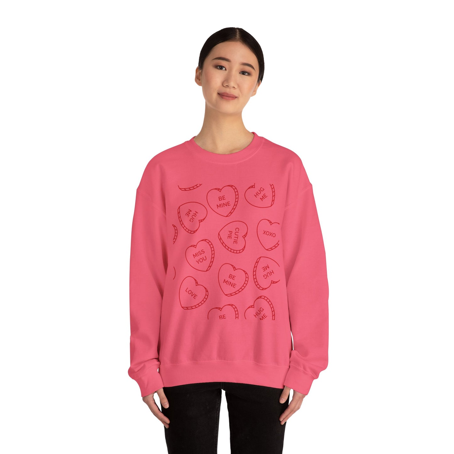 Candy Heart Crewneck Sweatshirt - Heart Design - Cute and Cozy