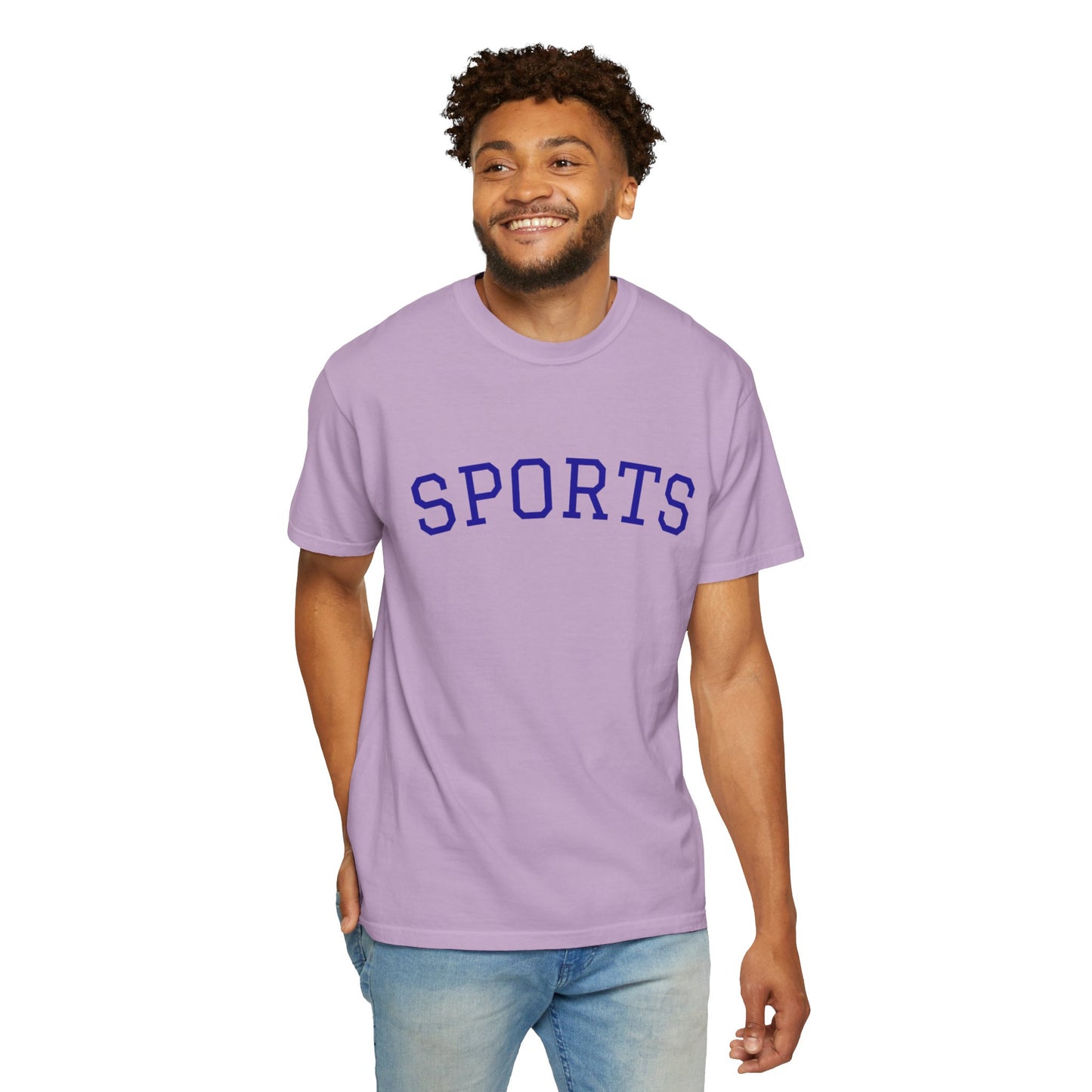 Sports Unisex Garment-Dyed T-shirt, Casual Wear, Workout Top, Gift for Sports Lovers, Athletic Apparel, Summer Tee