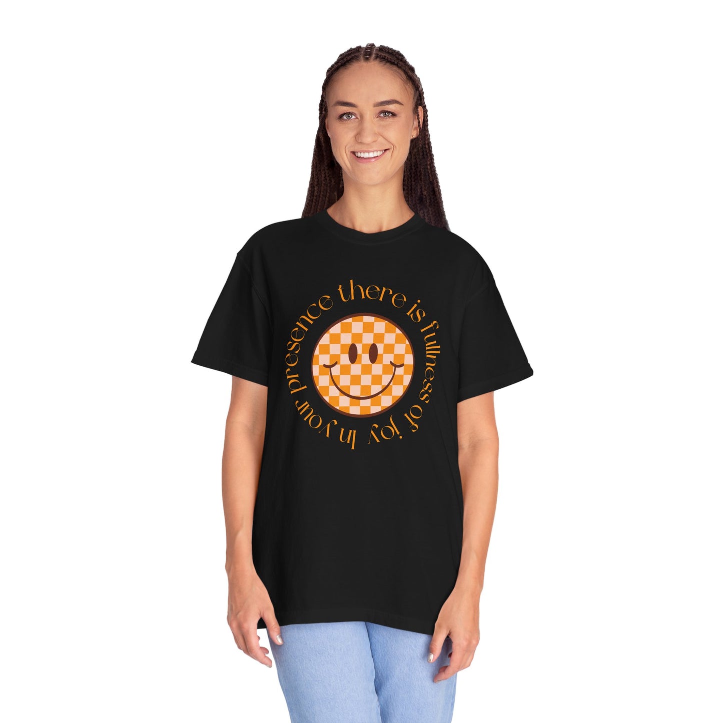 Smiley Face Fullness of Joy Unisex Garment-Dyed T-Shirt, Casual Tee, Streetwear, Gifts for Friends, Summer Vibes, Smile Merchandise