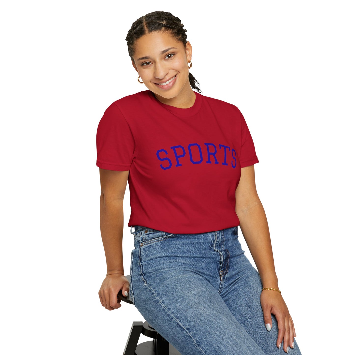Sports Unisex Garment-Dyed T-shirt, Casual Wear, Workout Top, Gift for Sports Lovers, Athletic Apparel, Summer Tee