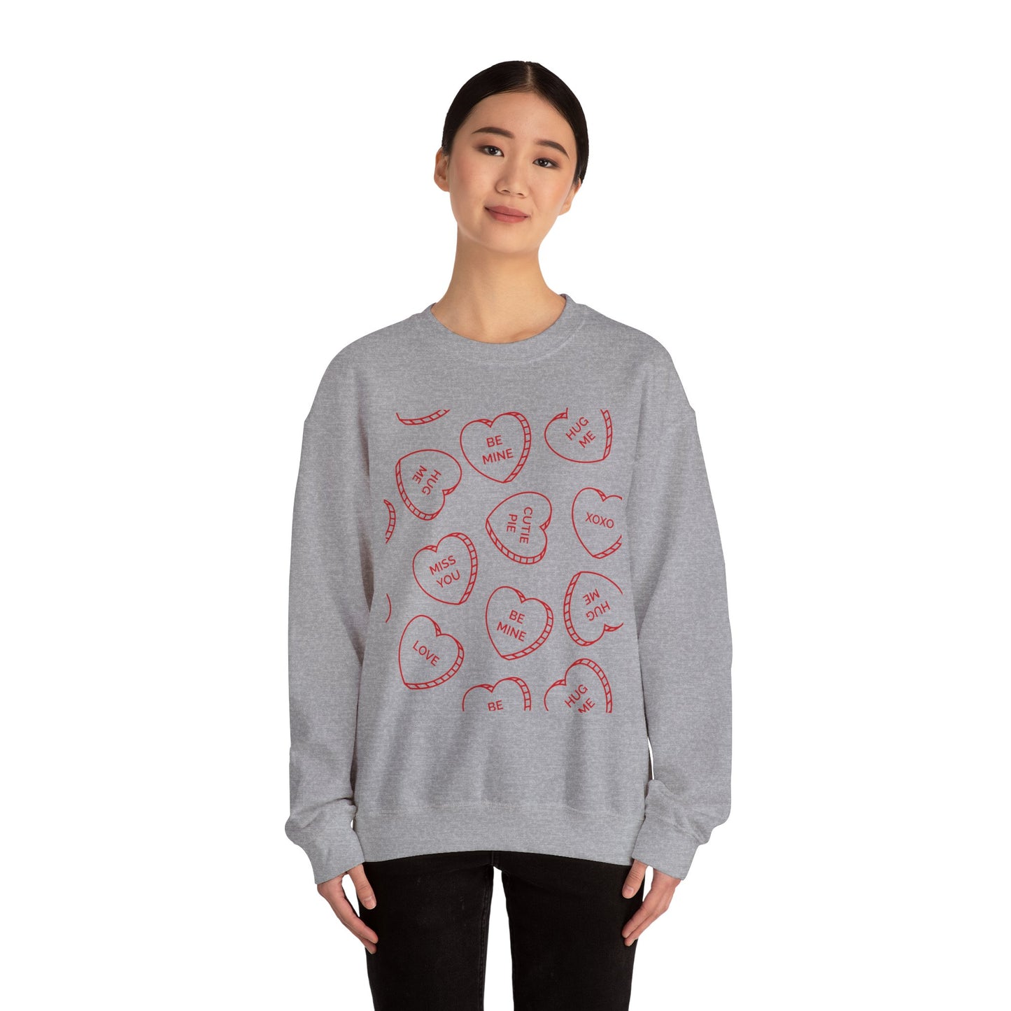 Candy Heart Crewneck Sweatshirt - Heart Design - Cute and Cozy