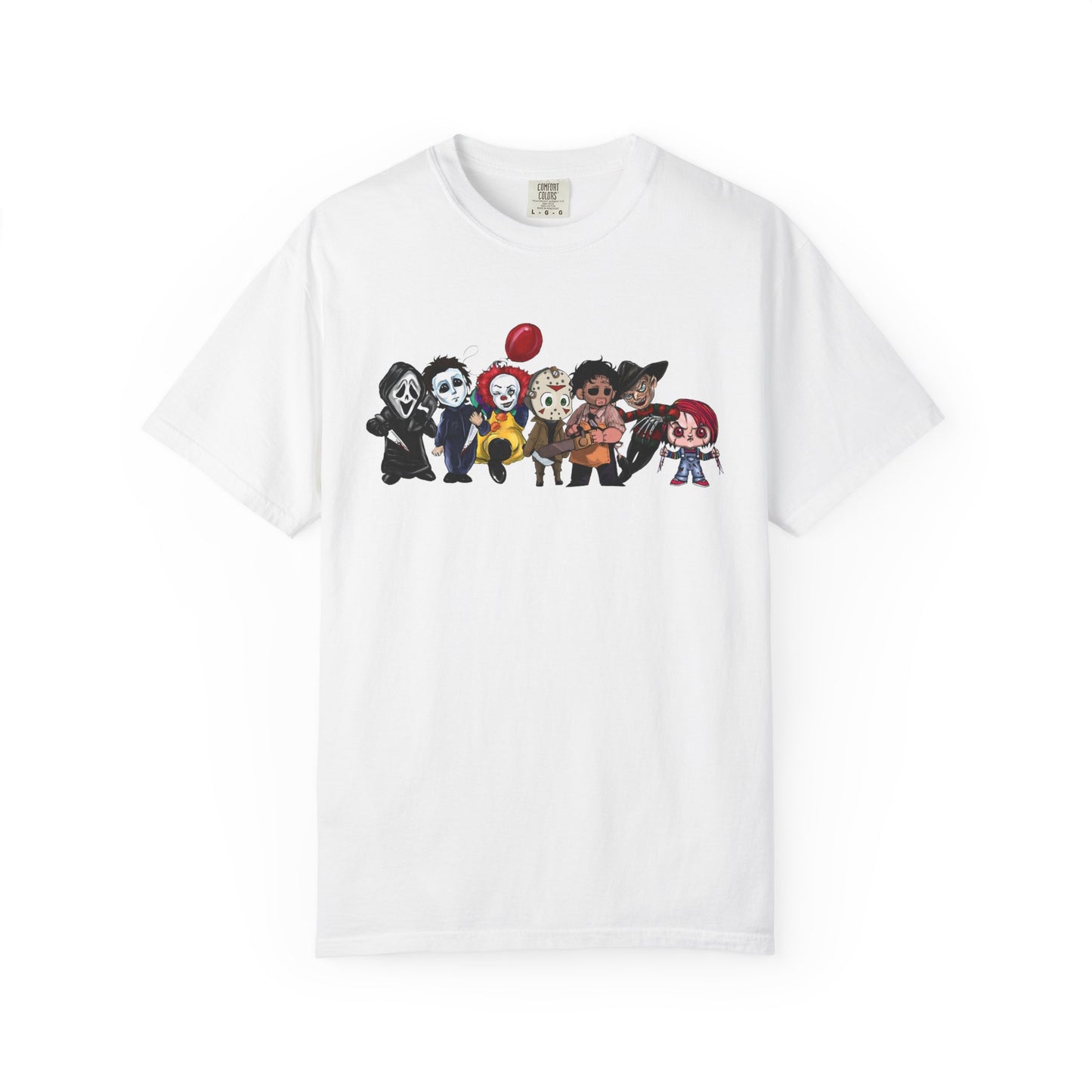 Baby Horror Characters T-Shirt, Unisex Horror Tee, Halloween Shirt, Ghostly Art Tee, Chibi Characters Apparel