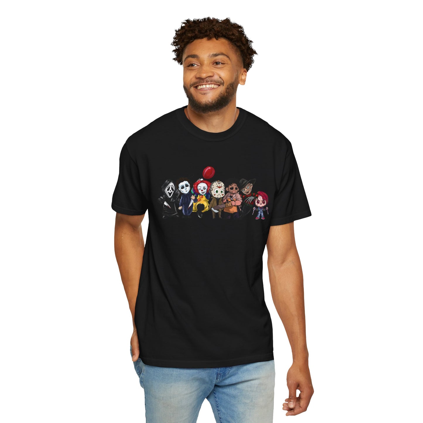 Baby Horror Characters T-Shirt, Unisex Horror Tee, Halloween Shirt, Ghostly Art Tee, Chibi Characters Apparel