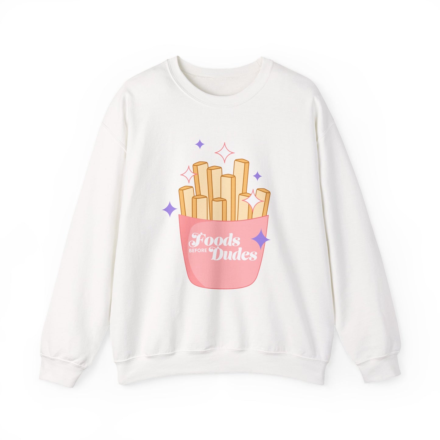 Funny Foodie Crewneck Sweatshirt - 'Foods Before Dudes'