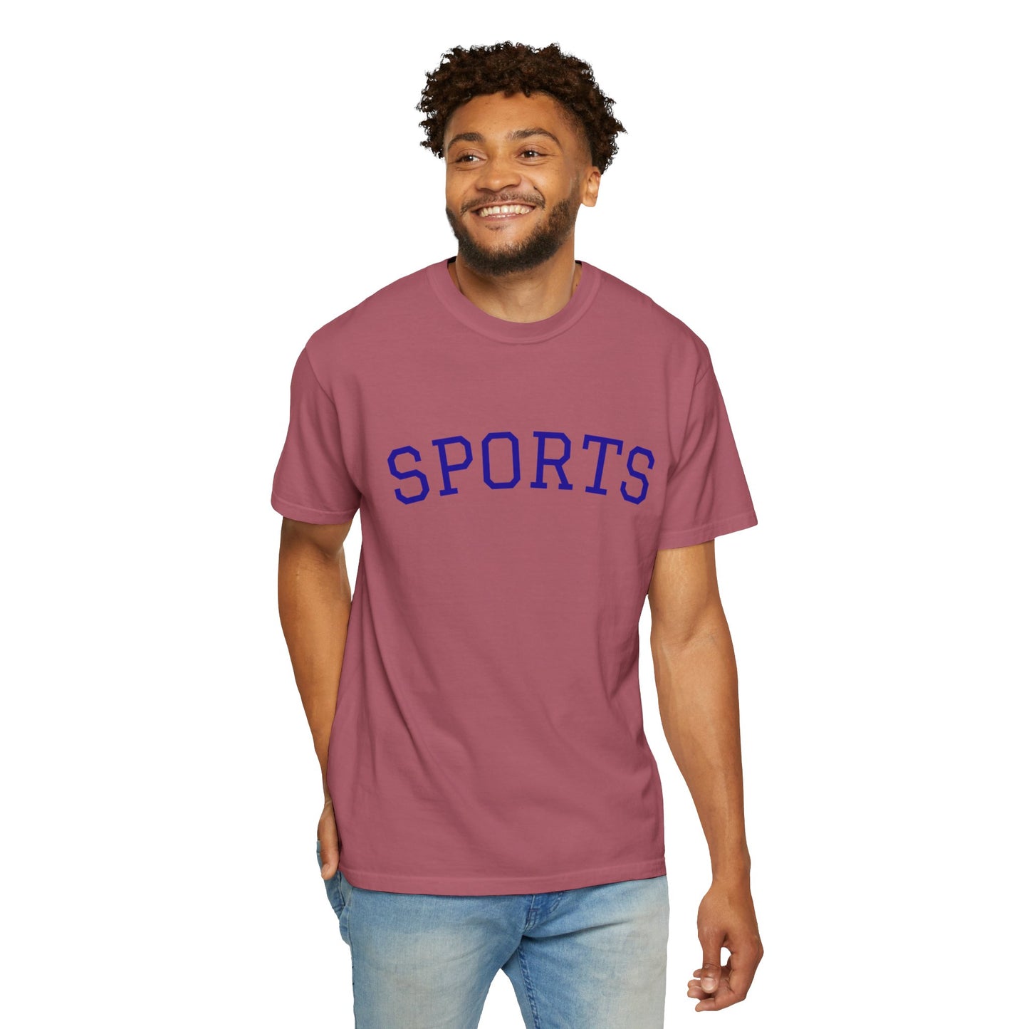 Sports Unisex Garment-Dyed T-shirt, Casual Wear, Workout Top, Gift for Sports Lovers, Athletic Apparel, Summer Tee
